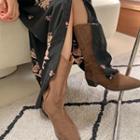 Faux-suede Mid-calf Western Boots