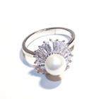 Faux Pearl Rhinestone Ring As Shown In Figure - One Size