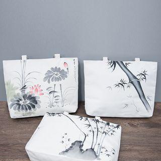 Printed Cotton Linen Tote