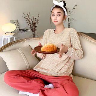 Loungewear Set: Striped T-shirt + Sweatpants
