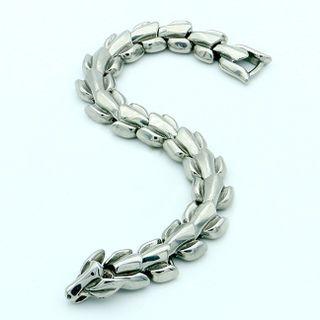 Dragon Stainless Steel Bracelet Silver - One Size