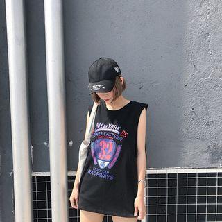Mock Two-piece Printed Tank Top