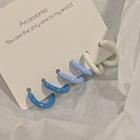 Set Of 3 Pairs: Hoop Earring Set Of 3 Pair - Blue & Light Blue & White - One Size