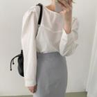 Plain Blouse / Maxi Straight-fit Skirt