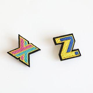 Letter Embroidered Brooch