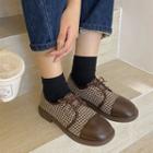 Cap-toe Houndstooth Lace-up Shoes