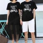 Couple Matching Lettering Short-sleeve T-shirt / Mesh Panel Short-sleeve Dress / Plain Shorts