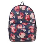 Rose Print Canvas Backpack