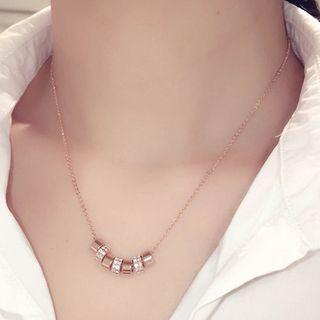 Rhinestone Charm Necklace As Shown In Figure - One Size