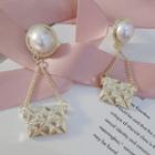 Faux Pearl Alloy Dangle Earring White Faux Pearl - Gold - One Size