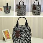 Zebra Print Canvas Tote Bag (various Designs)