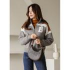Color-block Knit Zip-up Jacket