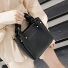 Faux Leather Zip Handbag