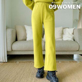Fleece-lined Wide-leg Sweatpants