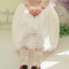 Gathered Lace Midi Skirt White - One Size