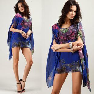 Oversized Floral Print Chiffon Top