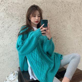 Slit Cable Knit Sweater / T-shirt / Leggings