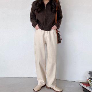 High-rise Cotton Wide-leg Pants
