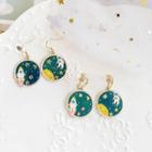 Non-matching Astronaut & Rocket Disc Dangle Earring