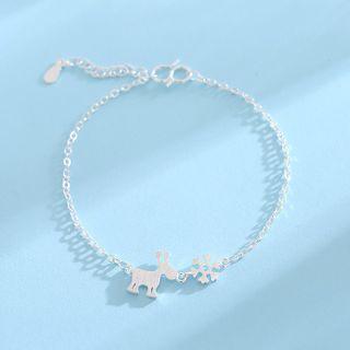 Deer Pendant Bracelet Silver - One Size
