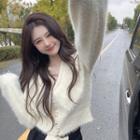 Wide Collar Fluffy Cardigan