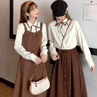 Plain Shirt / Midi A-line Overall Dress / Midi A-line Skirt