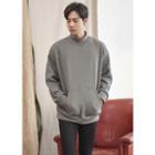 Mock-neck Kangaroo-pocket Pullover