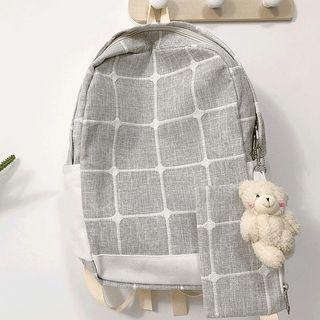 Plaid Backpack / Pouch / Bag Charm / Set