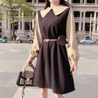 Peter-pan Collar Panel Dress
