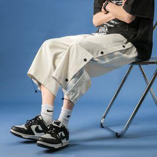Plaid Panel Baggy Pants