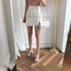 Pocket-detail Textured Skirt
