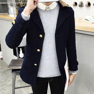 Contrast Collar Wool Blend Jacket
