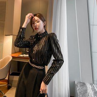 Button-up L Me Stripe Blouse