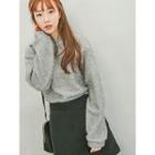 Mock-neck Boucl -knit Pullover