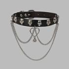 Skull Chain Strap Choker Black - One Size