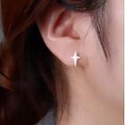Star & Crescent Asymmetrical Stud Earring 1 Pair - Asymmetric - Silver - One Size