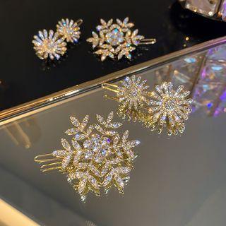 Flower / Snowflake Rhinestone Hair Clip