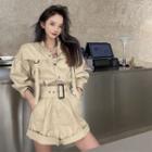 Long-sleeve High-waist Playsuit