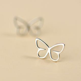 Sterling Silver Butterfly Studs As Shown In Figure - One Size