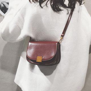 Faux Leather Flap Mini Crossbody Bag