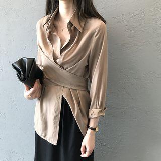 Long-sleeve Twisted Shirt