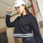 Lace-up Sports Cropped Hoodie