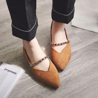 Jeweled Strap Flats