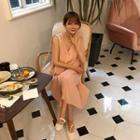 Sleeveless Flap-front Shirtdress Pink - One Size