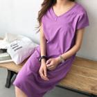 V-neck Cap-sleeve T-shirt Dress