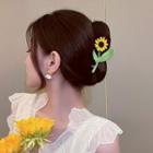 Floral Hair Claw Yellow & Green - One Size