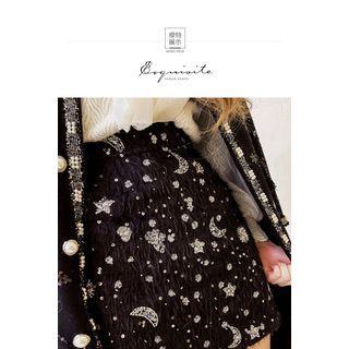 Sequin A-line Mini Skirt