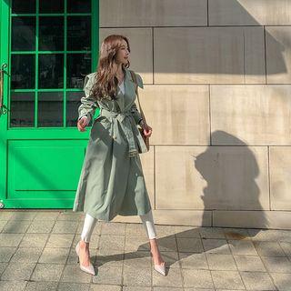 Capelet Belted Long Trench Coat