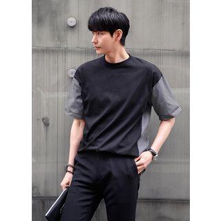 Stripe-panel T-shirt