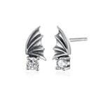 925 Sterling Silver Retro Elegant Fashion Wing Earrings And Ear Studs Silver - One Size